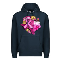Navy Texas Cancer Awareness map Premium Hoodie - FaDigitalArtStudio