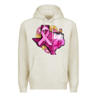 Oatmeal Heather Texas Cancer Awareness map Premium Hoodie - FaDigitalArtStudio
