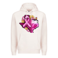 Pale Pink Texas Cancer Awareness map Premium Hoodie - FaDigitalArtStudio