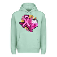 Seafoam Texas Cancer Awareness map Premium Hoodie - FaDigitalArtStudio