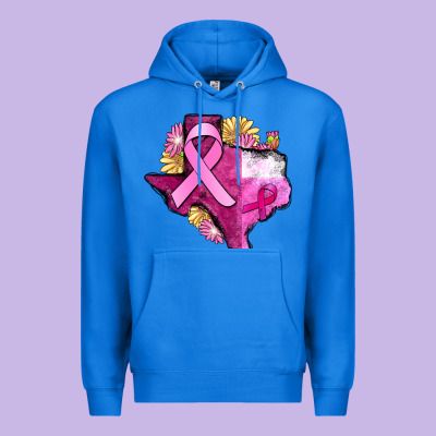 Texas Cancer Awareness Map Premium Hoodie Designed By Fadigitalartstudio