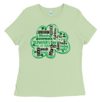 Matcha st patricks day shamrock typography Ladies Tee - MaliasSmallBusiness