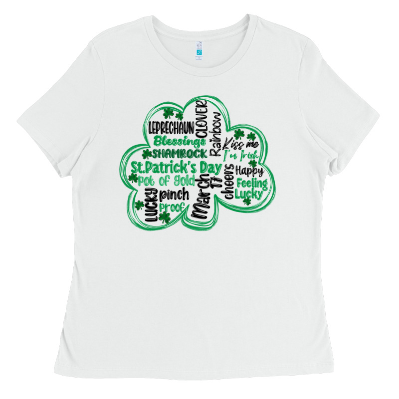St Patricks Day Shamrock Typography Ladies Tee by MaliasSmallBusiness | Teevron