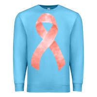 Ocean Blue uterine or endometrial cancer ribbon Premium Sweatshirt - FaDigitalArtStudio