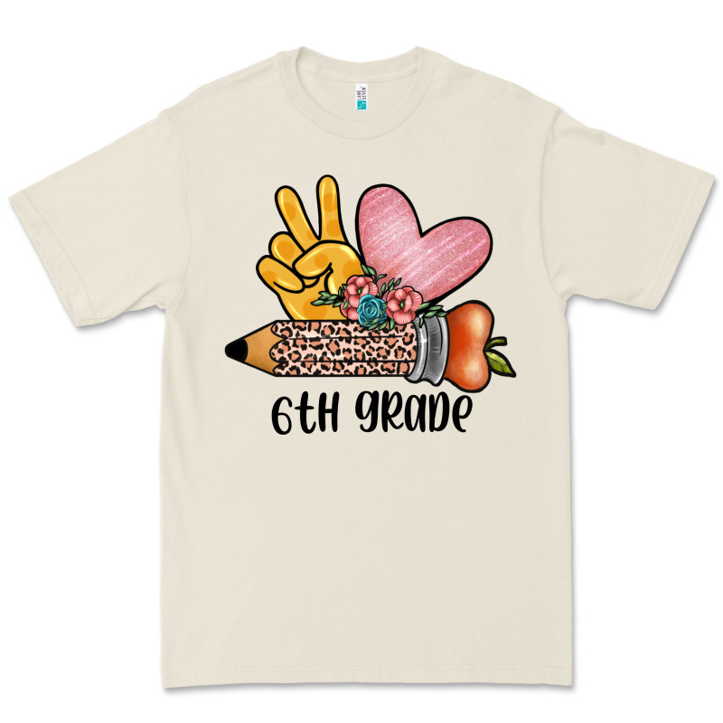 Peace Love 6th Grade Premium Tee by JahusDesignShop | Teevron