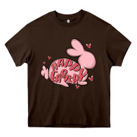 Chocolate Brown happy easter Heavy Core Tee - MaliasSmallBusiness