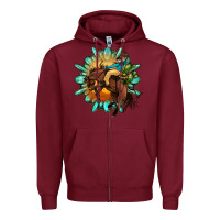 Burgundy gemstone cowboy Zipper Hoodie - OliviaCreatesArt