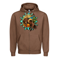 Chestnut gemstone cowboy Zipper Hoodie - OliviaCreatesArt