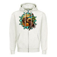 Oatmeal Heather gemstone cowboy Zipper Hoodie - OliviaCreatesArt