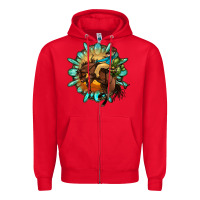 Red gemstone cowboy Zipper Hoodie - OliviaCreatesArt