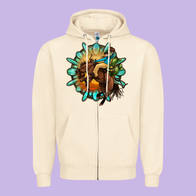 Gemstone Cowboy Zipper Hoodie Designed By Oliviacreatesart