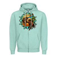 Seafoam gemstone cowboy Zipper Hoodie - OliviaCreatesArt
