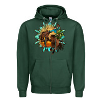 Sports Green gemstone cowboy Zipper Hoodie - OliviaCreatesArt