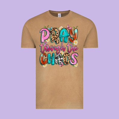 Pray Through The Chaos Vintage Tee Designed By Artiststas
