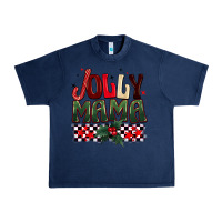 Navy Christmas jolly mama Urban Heavy Tee - BarkalooDesign