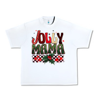 White Christmas jolly mama Urban Heavy Tee - BarkalooDesign