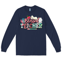 Navy blessed teacher school Long Sleeve Tee - NancyCooperArtShop