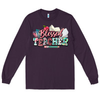 Plum blessed teacher school Long Sleeve Tee - NancyCooperArtShop