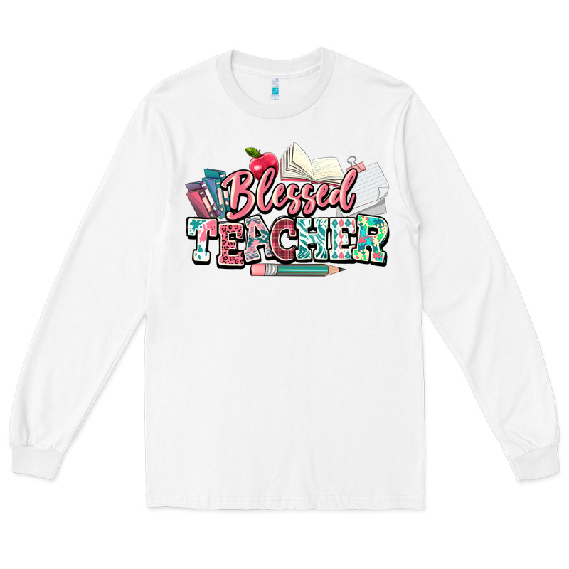 Blessed Teacher School Long Sleeve Tee by NancyCooperArtShop | Teevron