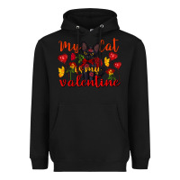 Black my cat is my valentine valentine's day Heavyweight Hoodie - FaDigitalArtStudio