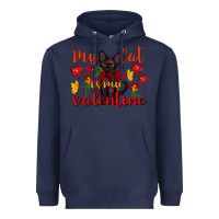 Navy my cat is my valentine valentine's day Heavyweight Hoodie - FaDigitalArtStudio