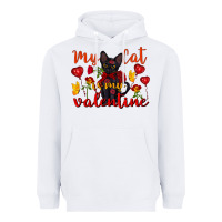 White my cat is my valentine valentine's day Heavyweight Hoodie - FaDigitalArtStudio