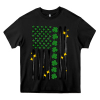 Black shamrock usa flag Heavy Core Tee - MaliasSmallBusiness