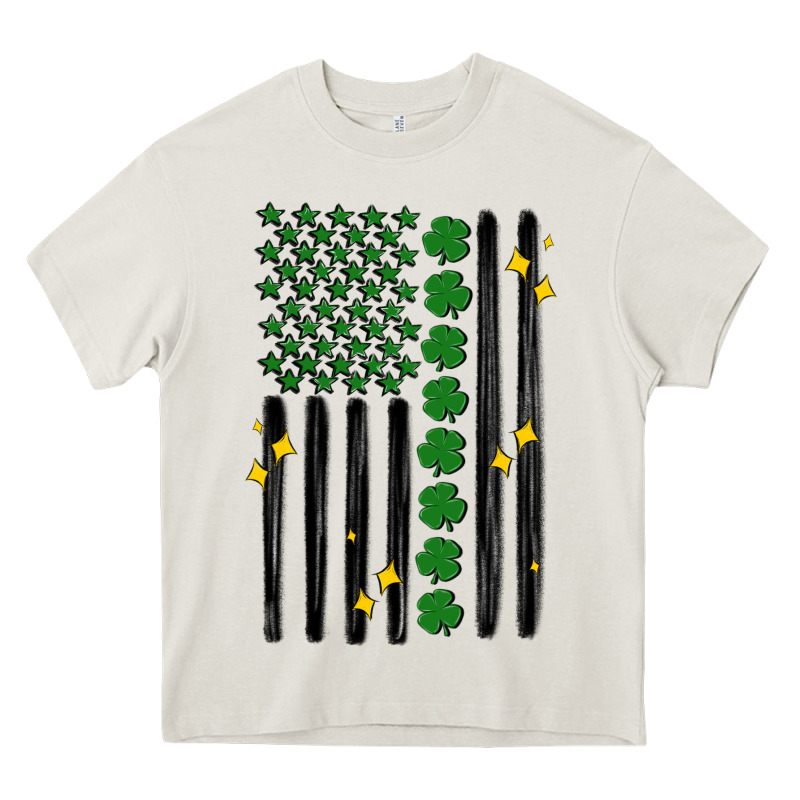 Shamrock Usa Flag Heavy Core Tee by MaliasSmallBusiness | Teevron