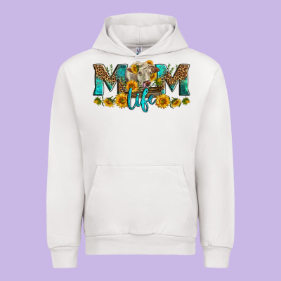 Western Charolais Cow Mom Life Urban Hoodie Designed By Lillyallendesigns