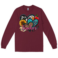 Burgundy teacher hearts Long Sleeve Tee - Jasminsmagicworld