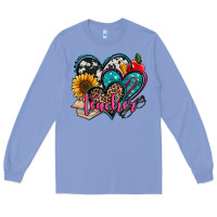 Colony Blue teacher hearts Long Sleeve Tee - Jasminsmagicworld