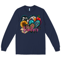 Navy teacher hearts Long Sleeve Tee - Jasminsmagicworld