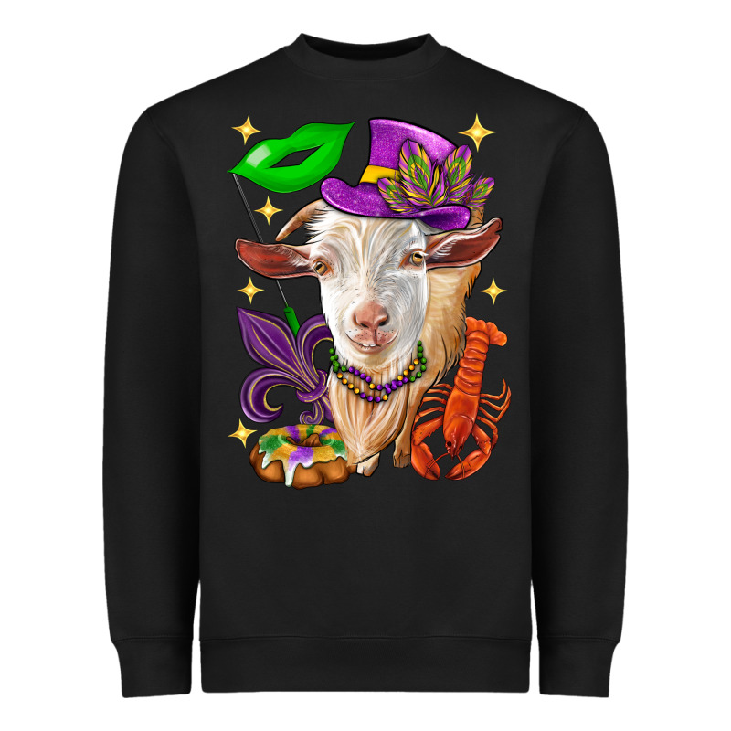 Mardi Gras Goat Heavyweight Sweatshirt by HowdyJamesFarm | Teevron