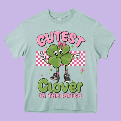 Cutest Clover In The Patch Heavy Core Tee Designed By Maliassmallbusiness