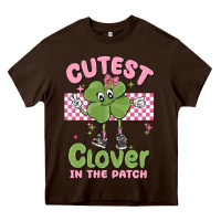 Chocolate Brown cutest clover in the patch Heavy Core Tee - MaliasSmallBusiness