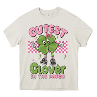 Cream cutest clover in the patch Heavy Core Tee - MaliasSmallBusiness