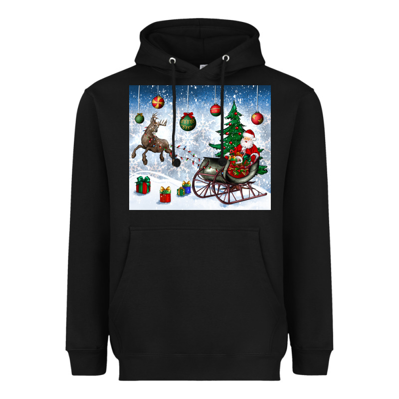 Christmas Santa Deer And Presents Heavyweight Hoodie by BundleAndBundleShop | Teevron