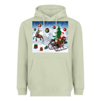 Matcha christmas santa deer and presents Heavyweight Hoodie - BundleAndBundleShop