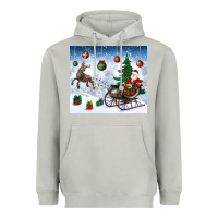 Moon Dust christmas santa deer and presents Heavyweight Hoodie - BundleAndBundleShop