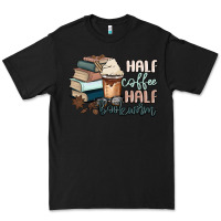 Black half coffee half bookworm Premium Tee - MaliasSmallBusiness
