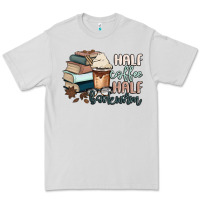 Dove Grey half coffee half bookworm Premium Tee - MaliasSmallBusiness