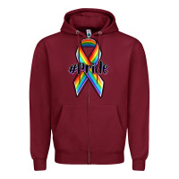 Burgundy pride lgbtq awareness ribbon Zipper Hoodie - OliviaCreatesArt