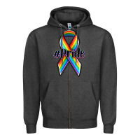 Charcoal Heather pride lgbtq awareness ribbon Zipper Hoodie - OliviaCreatesArt