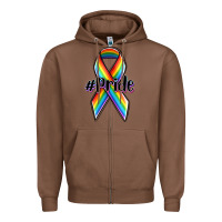 Chestnut pride lgbtq awareness ribbon Zipper Hoodie - OliviaCreatesArt