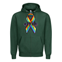 Sports Green pride lgbtq awareness ribbon Zipper Hoodie - OliviaCreatesArt