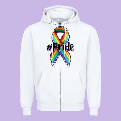 Pride Lgbtq Awareness Ribbon Zipper Hoodie Designed By Oliviacreatesart