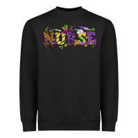 Black Mardi Gras Day nurse Heavyweight Sweatshirt - HowdyJamesFarm
