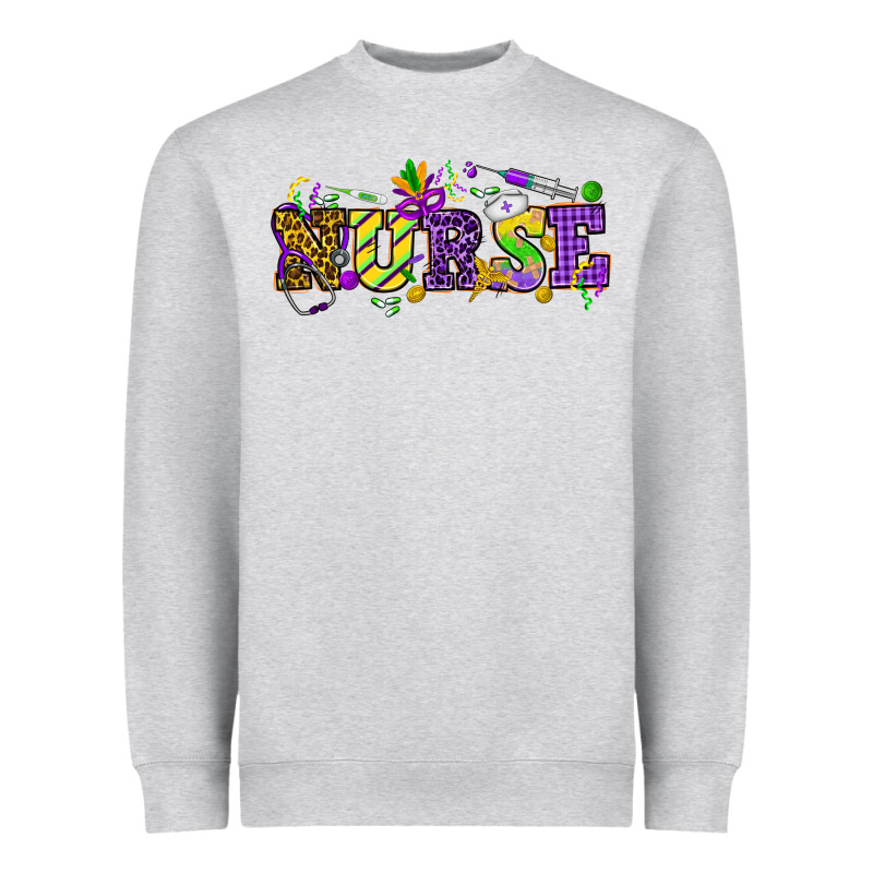 Mardi Gras Day Nurse Heavyweight Sweatshirt by HowdyJamesFarm | Teevron