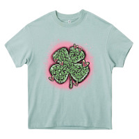 Arona leopard shamrocks with hearts Heavy Core Tee - MaliasSmallBusiness