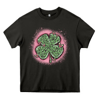Asphalt leopard shamrocks with hearts Heavy Core Tee - MaliasSmallBusiness